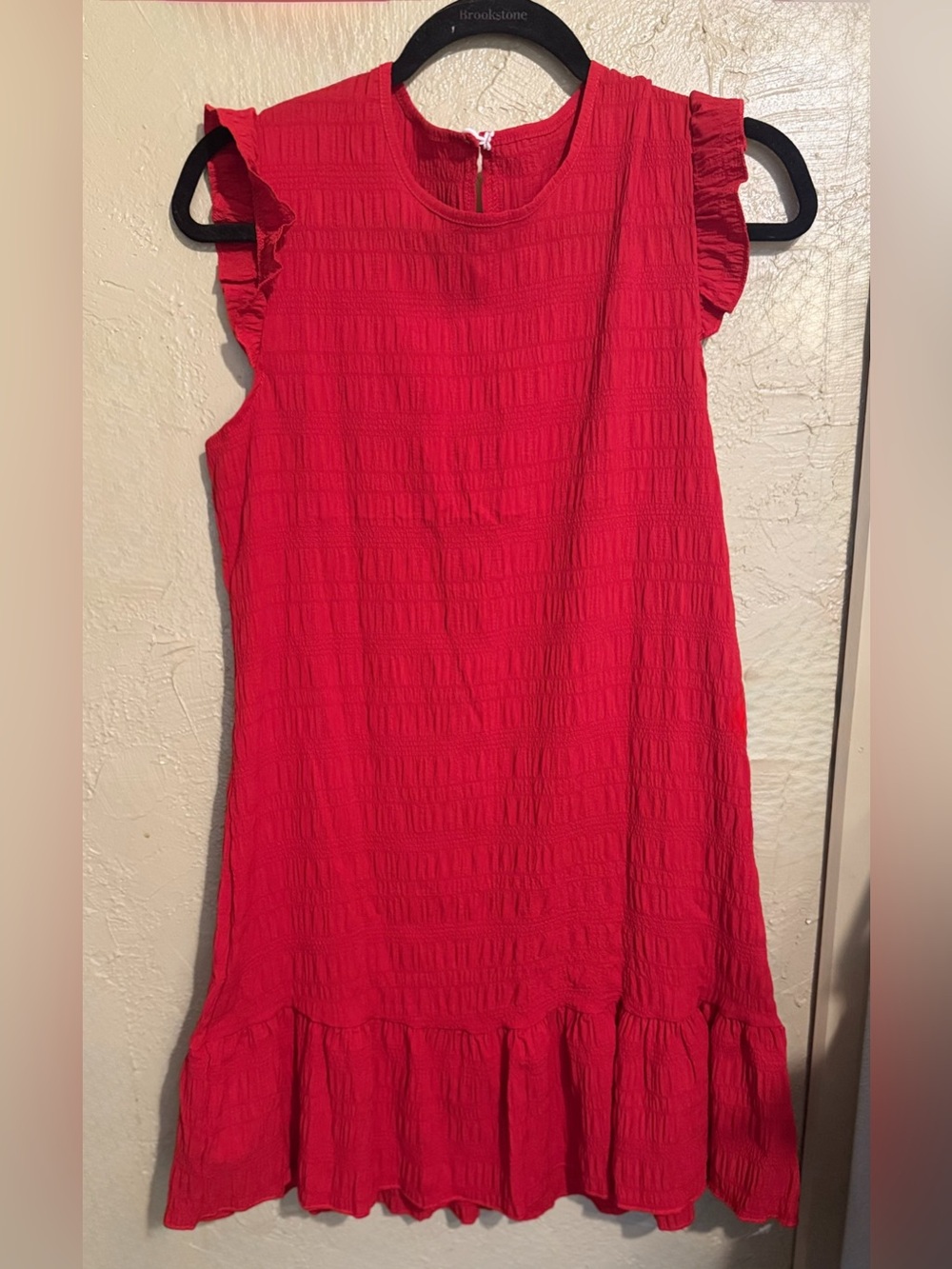 Summer Casual Ruffled Flutter Sleeve Textured Mini Dress